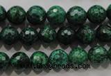 CPT215 15.5 inches 10mm faceted round green picture jasper beads