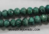 CPT223 15.5 inches 6*10mm faceted rondelle green picture jasper beads