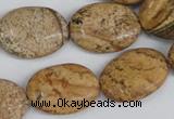 CPT252 15.5 inches 15*20mm oval picture jasper beads wholesale