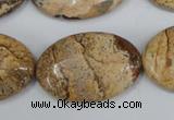 CPT254 15.5 inches 20*30mm oval picture jasper beads wholesale