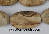 CPT255 15.5 inches 20*35mm oval picture jasper beads wholesale