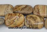 CPT261 15.5 inches 18*25mm rectangle picture jasper beads wholesale