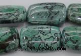 CPT315 15.5 inches 20*30mm rectangle green picture jasper beads