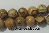 CPT454 15.5 inches 12mm round picture jasper beads wholesale