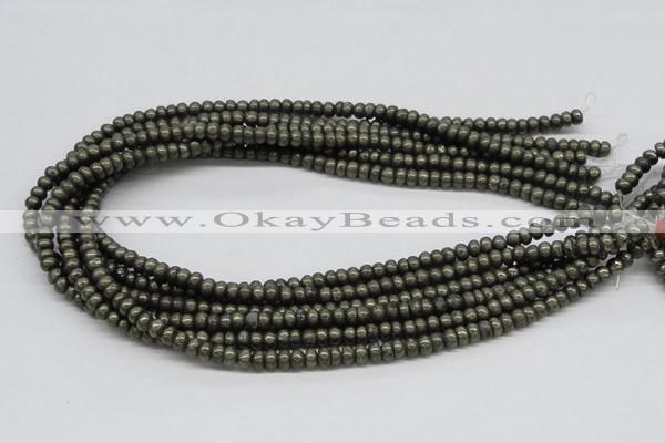 CPY08 16 inches 3*6mm rondelle pyrite gemstone beads wholesale