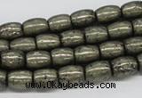 CPY09 16 inches 8*10mm drum-shaped pyrite gemstone beads wholesale