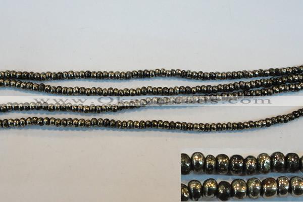 CPY100 15.5 inches 3*4mm rondelle pyrite gemstone beads wholesale