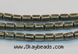 CPY120 15.5 inches 4*6mm tube pyrite gemstone beads wholesale