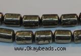 CPY122 15.5 inches 8*12mm tube pyrite gemstone beads wholesale