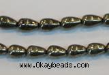 CPY131 15.5 inches 6*10mm teardrop pyrite gemstone beads wholesale