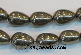 CPY133 15.5 inches 10*14mm teardrop pyrite gemstone beads wholesale