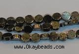 CPY150 15.5 inches 6mm coin pyrite gemstone beads wholesale