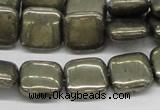 CPY18 16 inches 14*14mm square pyrite gemstone beads wholesale