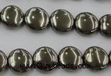 CPY222 15.5 inches 12mm flat round pyrite gemstone beads wholesale