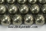 CPY261 15.5 inches 6mm round pyrite gemstone beads wholesale