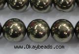 CPY28 16 inches 20mm round pyrite gemstone beads wholesale