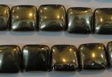 CPY318 15.5 inches 14*14mm square pyrite gemstone beads wholesale