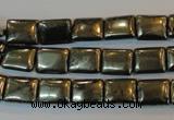 CPY320 15.5 inches 8*10mm rectangle pyrite gemstone beads wholesale