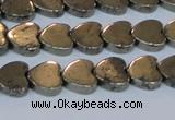 CPY332 15.5 inches 10*10mm heart pyrite gemstone beads