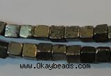 CPY350 15.5 inches 4*4mm cube pyrite gemstone beads wholesale