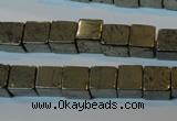 CPY352 15.5 inches 8*8mm cube pyrite gemstone beads wholesale