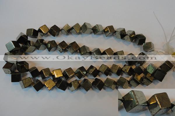 CPY358 15.5 inches 10*10mm cube pyrite gemstone beads wholesale