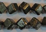 CPY364 15.5 inches 12*12mm faceted cube pyrite gemstone beads