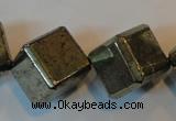 CPY365 15.5 inches 16*16mm faceted cube pyrite gemstone beads