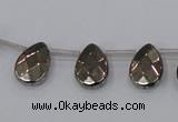 CPY377 Top drilled 10*14mm briolette pyrite gemstone beads