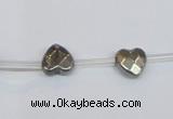 CPY393 Top drilled 8*8mm faceted heart pyrite gemstone beads wholesale