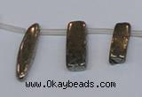 CPY395 Top drilled 7*15mm - 8*20mm sticks pyrite gemstone beads