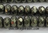 CPY429 15.5 inches 5*8mm faceted rondelle pyrite gemstone beads