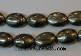 CPY44 16 inches 10*14mm oval pyrite gemstone beads wholesale