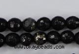 CPY501 15.5 inches 6mm faceted round natural chalcopyrite beads