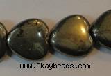 CPY54 16 inches 16*16mm heart pyrite gemstone beads wholesale