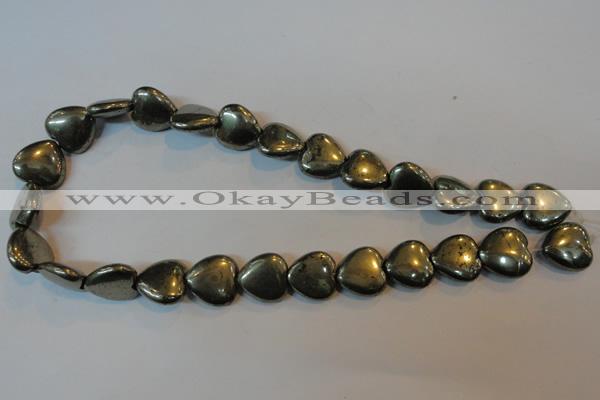 CPY54 16 inches 16*16mm heart pyrite gemstone beads wholesale