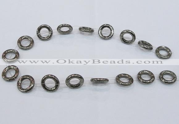 CPY571 15.5 inches 18mm donut pyrite gemstone beads wholesale