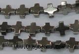 CPY581 15.5 inches 8*8mm cross pyrite gemstone beads wholesale