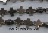 CPY582 15.5 inches 11*11mm cross pyrite gemstone beads wholesale