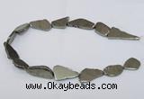 CPY585 15.5 inches 18*25mm - 16*35mm freeform pyrite gemstone beads