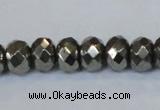 CPY588 15.5 inches 8*12mm faceted rondelle pyrite gemstone beads