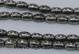 CPY596 15.5 inches 4*6mm rice pyrite gemstone beads wholesale