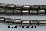 CPY608 15.5 inches 6*9mm tube pyrite gemstone beads