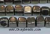 CPY620 15.5 inches 8*8mm cube pyrite gemstone beads