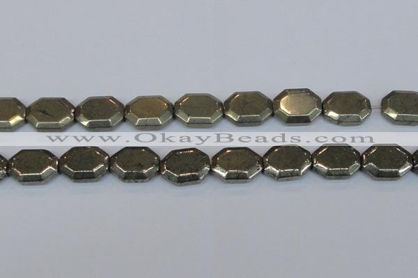 CPY655 15.5 inches 15*20mm octagonal pyrite gemstone beads