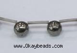 CPY665 Top drilled 10mm round pyrite gemstone beads wholesale