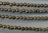 CPY70 15.5 inches 2mm round pyrite gemstone beads wholesale