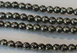 CPY71 15.5 inches 3mm round pyrite gemstone beads wholesale