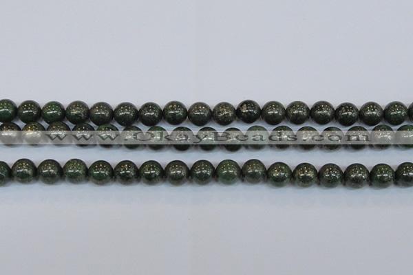 CPY764 15.5 inches 12mm round pyrite gemstone beads wholesale