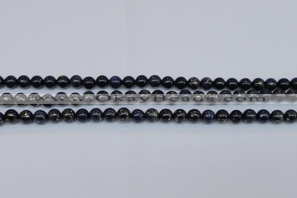 CPY772 15.5 inches 8mm round pyrite gemstone beads wholesale